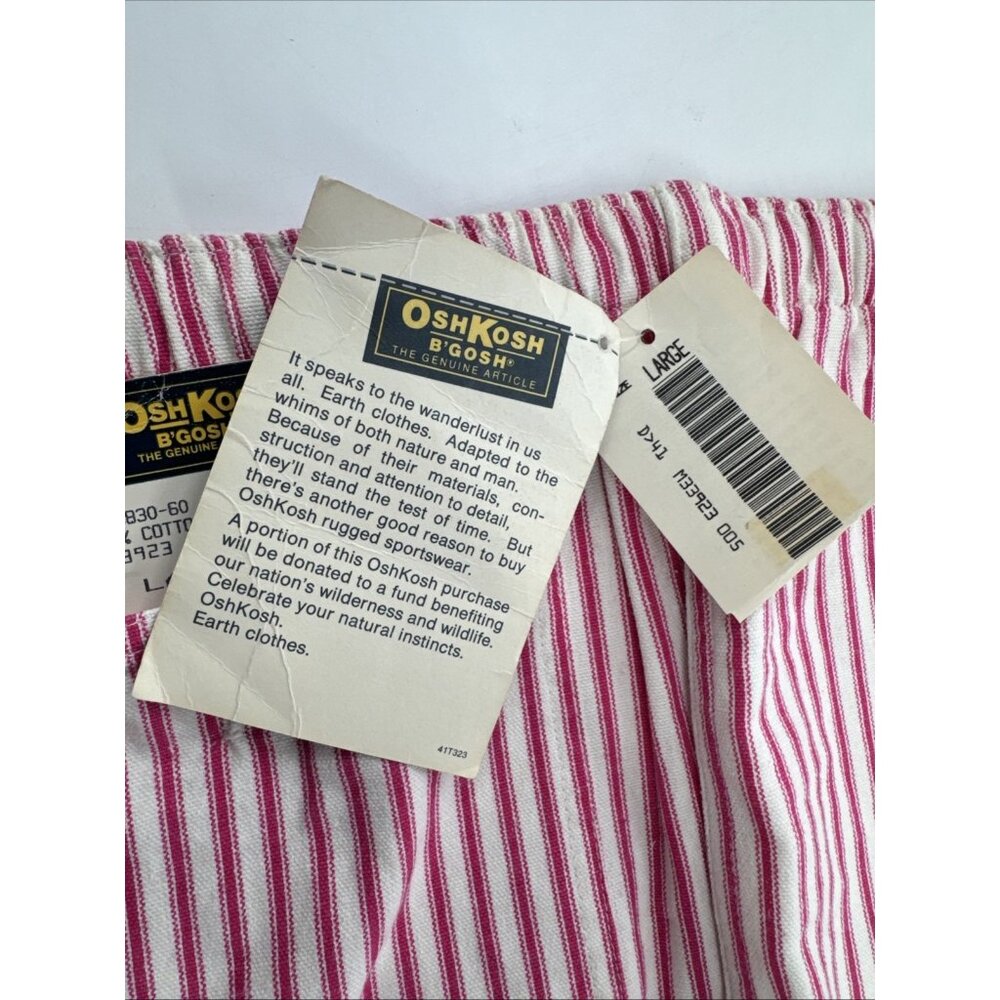 Vintage OshKosh Shorts Mens Large Red Striped Cotton Railroad Conductor NWT - Picture 16 of 16
